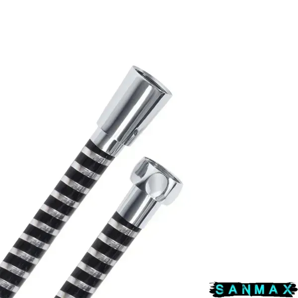 Шланг для душу Aquastrong Pvc Чорний-Silver 150 см пакет (P002-15) P002-15 фото
