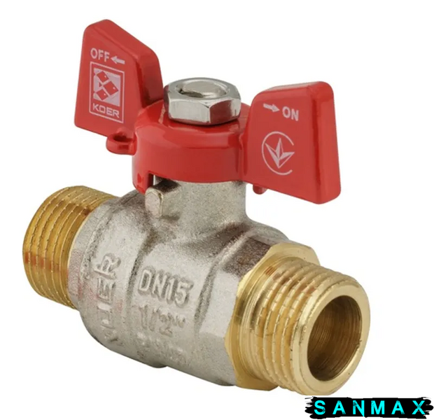 Кран кульовий 1/2 БШШ Вода Koer KR.219 Червоний метелик (KR0095) KR0095 фото