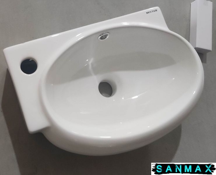 Раковина підвісна Mixxus Premium Diverse-1201-R 400х215х140mm з отвором під змішувач та переливом (MP6506) MP6506 фото