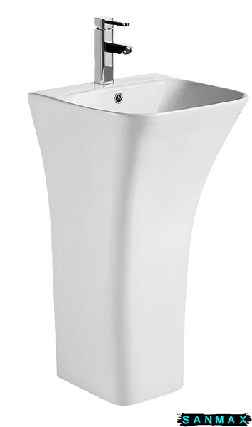 Умивальник моноблок Mixxus Bevel-1101 450х435х835mm з отвором під змішувач та переливом (MI6697) MI6697 фото