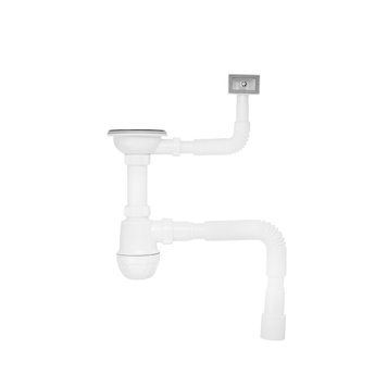 Сифон для кухонної мийки Kroner KRP - KS02 3 1/2"х40/50 мм з квадратним переливом CV032074 фото