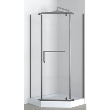 Душова кабіна з низьким піддоном Mixxus Lines SCT01-90x90x198-TR Графіт прозоре скло 6мм (MI6914) MI6914 фото