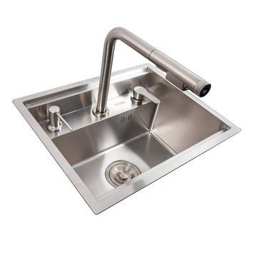 Кухонна мийка CM 47*38 прихована нержавійка Platinum Handmade + змішувач SP000043028 фото