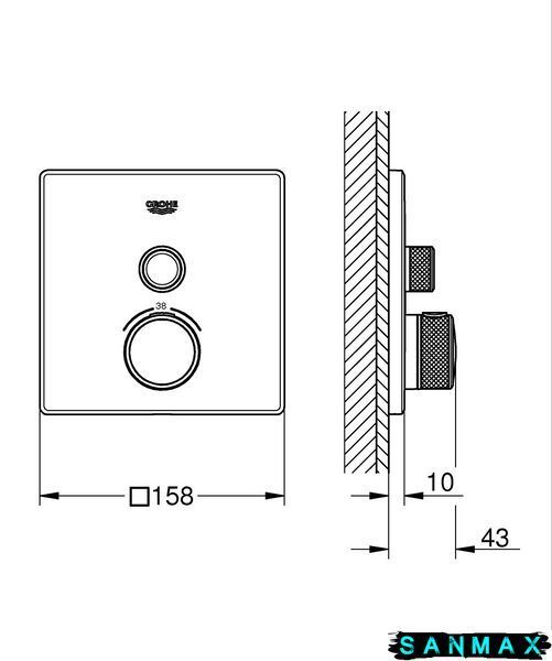 Термостат прихованого монтажу із одною кнопкою керування Grohe Grohtherm SmartControl (29123000) 29123000 фото