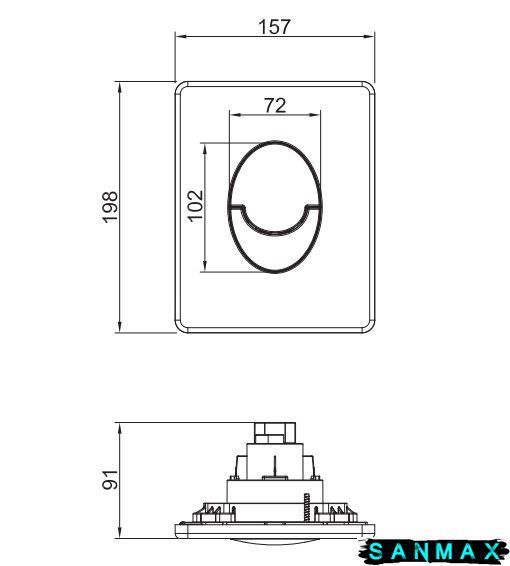 Інсталяція для унітазу пневмо Koer KT-0503-01 500x126x1150mm з панеллю KT-0606-01 Хром (KR5347) KR5347 фото