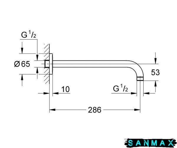 Душовий кронштейн Grohe (286 мм) (28576000) 28576000 фото
