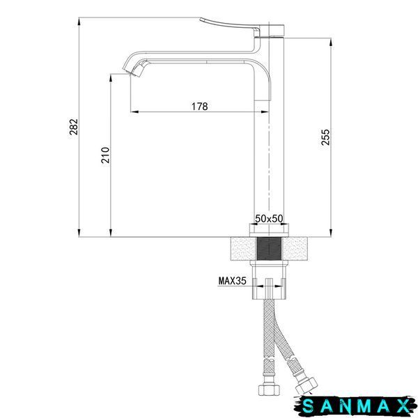 Змішувач для умивальника Mixxus Premium Dali 001 NUT HIGH Графіт (MI6757) MI6757 фото