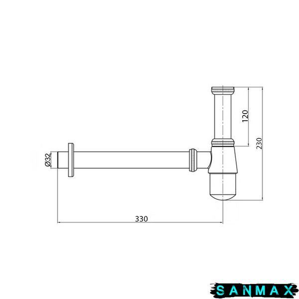 Сифон для умивальника Mixxus Siphon-01 Чорний 1 1/4'' Чорний (MI6143) MI6143 фото