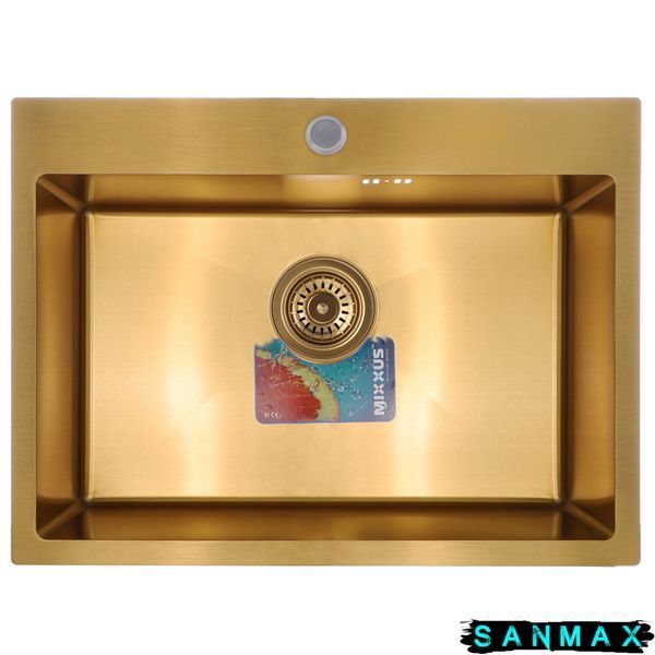 Набір Mixxus Set-6045-200x1.0-PVD-Золото (мийка + змішувач + диспенсер) (MX0589) MX0589 фото
