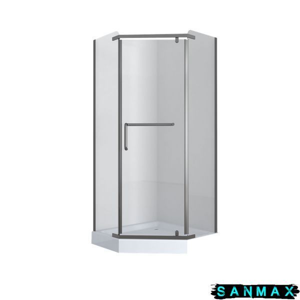 Душова кабіна з низьким піддоном Mixxus Lines SCT01-90x90x198-TR Графіт прозоре скло 6мм (MI6914) MI6914 фото