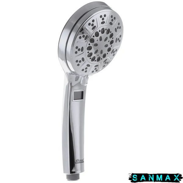 Лійка ручна для душу Storm SH-02-G10M5-Led-Lcd (5 режимів) Підсвітка Хром (ST0003) ST0003 фото