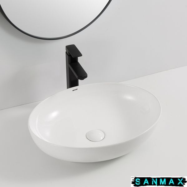 Умивальник накладний керамічний Mixxus Premium Ellipse-0102 515х400х130mm (MP6551) MP6551 фото
