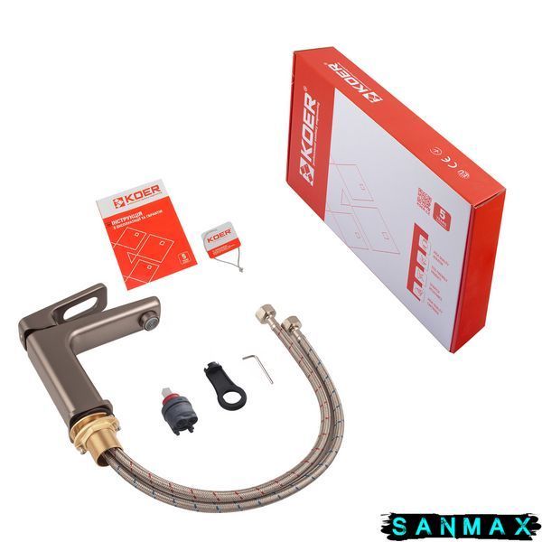 Змішувач для умивальника Koer KB-10031-07 Графіт (KR5432) KR5432 фото