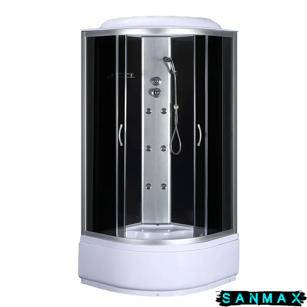 Бокс душовий з гідромасажем Mixxus Strong SBH01-90x90x215-GR Satin з високим піддоном (MI6889) MI6889 фото