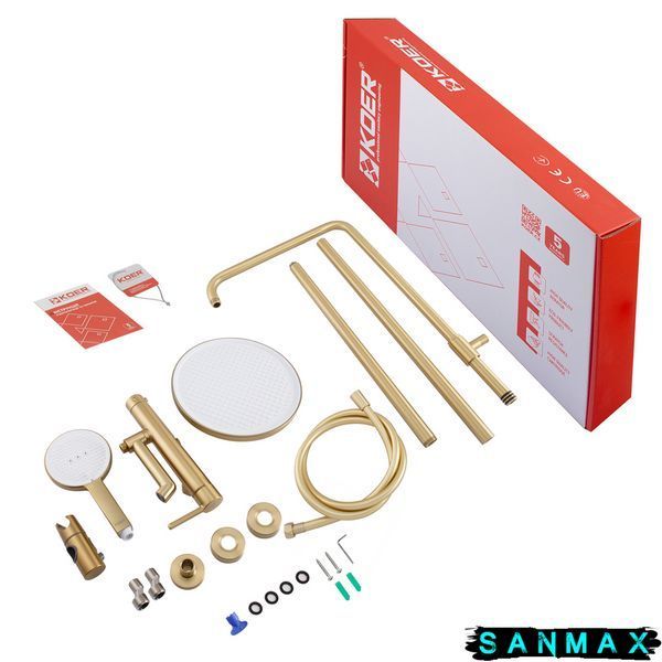 Душова система зі змішувачем Koer KB-56029-12 3 функції Матове Золото (KR5503) KR5503 фото