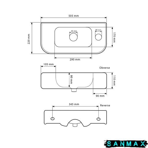 Умивальник накладний Vbi Aprilia L Білий VBI-015608 фото