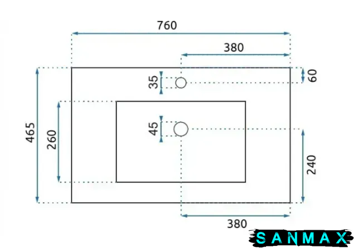 Умивальник врізний Vbi Ferrara 75 Білий VBI-018049 фото