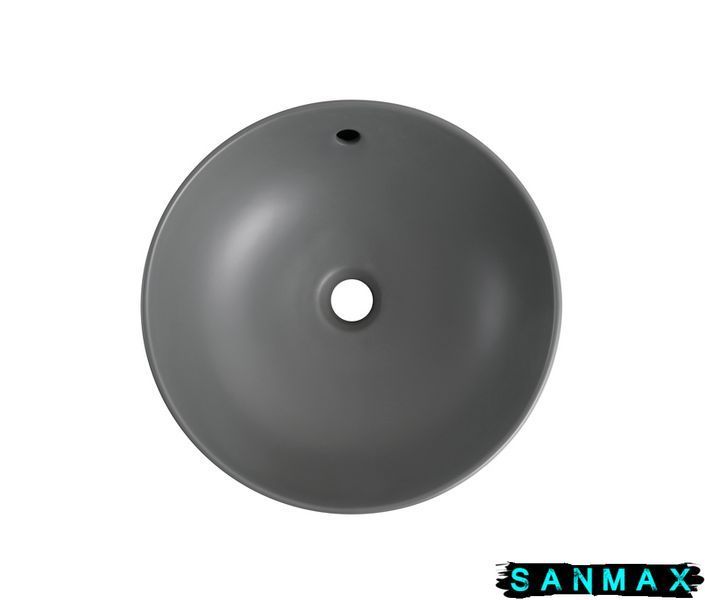 Умивальник накладний керамічний Mixxus Premium Topper-0201 Gray 410x410x165mm з переливом Сірий (MP6649) MP6649 фото