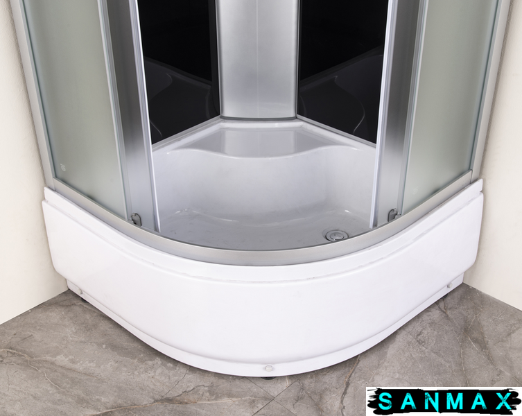 Бокс душовий з гідромасажем Mixxus Strong SBH01-90x90x215-GR Satin з високим піддоном (MI6889) MI6889 фото
