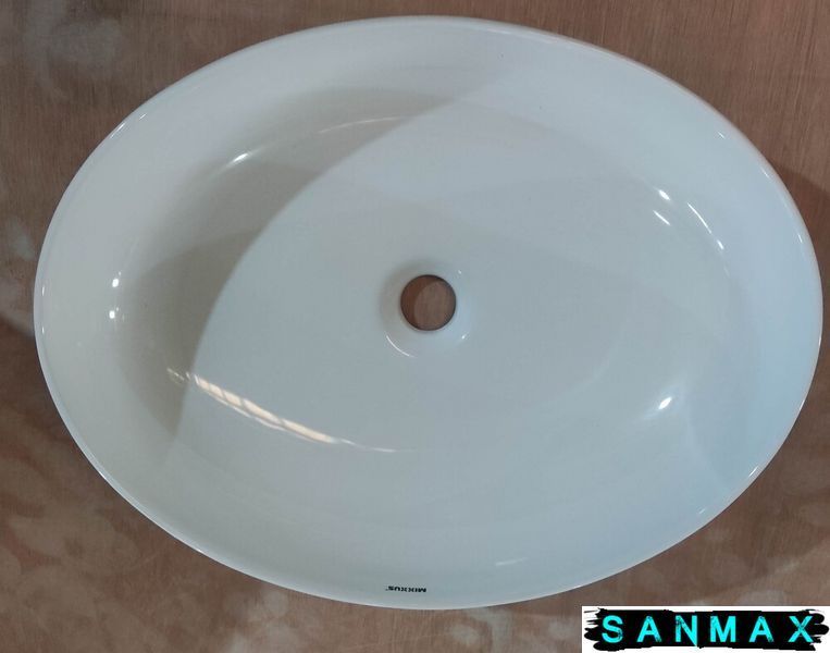 Умивальник накладний керамічний Mixxus Premium Ellipse-0102 515х400х130mm (MP6551) MP6551 фото