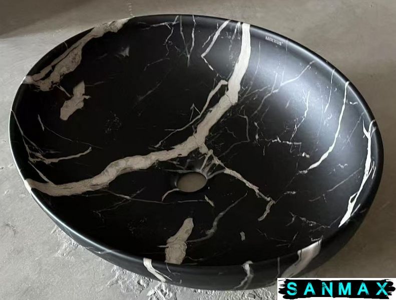 Раковина накладна Mixxus Premium Ellipse-0102 Marble 515х400х130mm (MP6552) MP6552 фото
