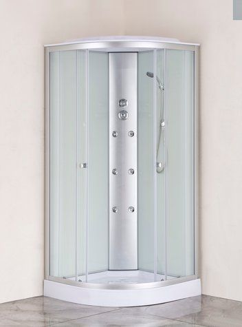 Бокс душовий з гідромасажем Mixxus Strong SBH02-90x90x215-FB Satin низький піддон (MI6890) MI6890 фото