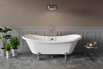 Ванна акрилова Besco Amelia ретро 190х77 з ногами хром #WKA-190W+CH фото