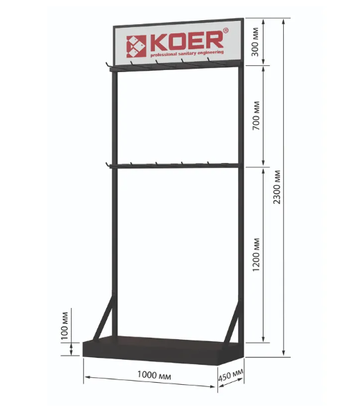 Стенд виставковий Koer Esfd-02 для душових трапів без задньої панелі (ST5642) ST5642 фото