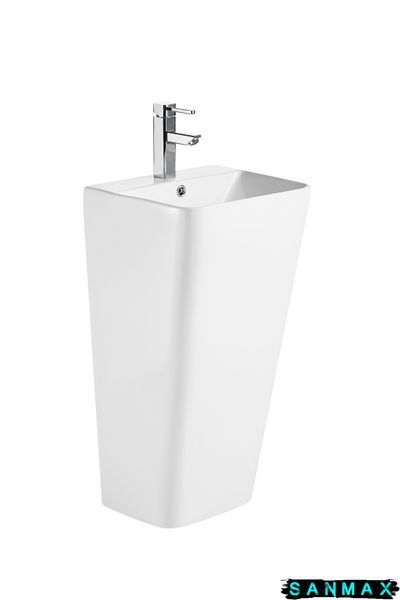 Умивальник моноблок Mixxus Style-1101 440х380х830mm з отвором під змішувач та переливом (MI6696) MI6696 фото