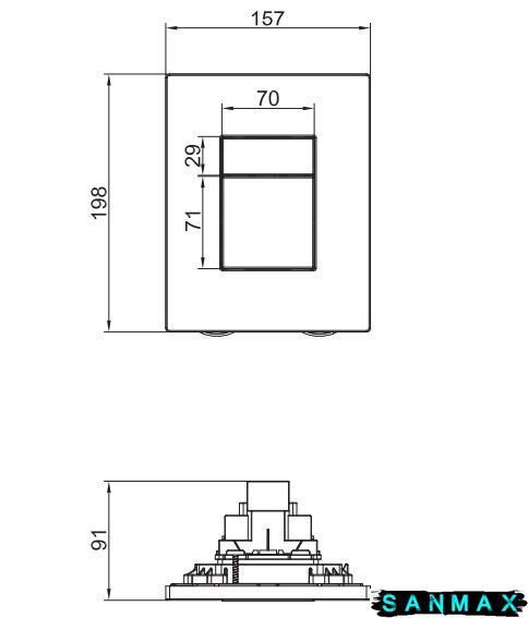 Інсталяція для унітазу пневмо Koer KT-0504-01 500x126x1150mm з панеллю KT-0607-01 Хром (KR5348) KR5348 фото