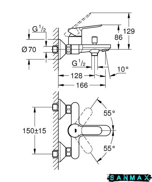 Змішувач для ванни Grohe BauEdge (23605000) 23605000 фото
