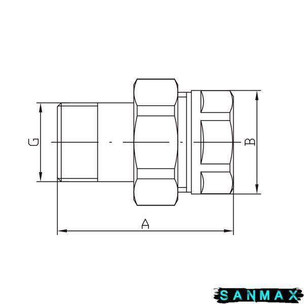 Згін американка 1/2 прямий Koer KR.341.WN Лятунь (KR4736) KR4736 фото