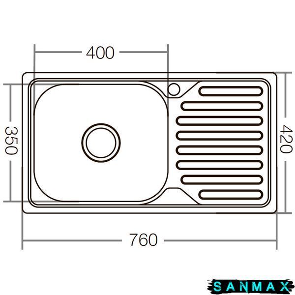 Мийка кухонна Zerix Z7642-08-180E (Satin) (ZX1602) ZX1602 фото
