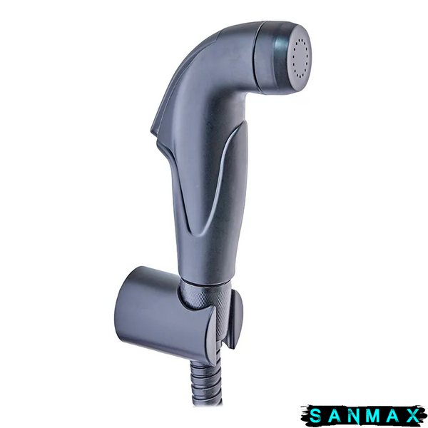 Гігієнічний набір (шланг+кронштейн+лійка) Zerix Bidet Set-008 Чорний Блістер (ZX4914) ZX4914 фото