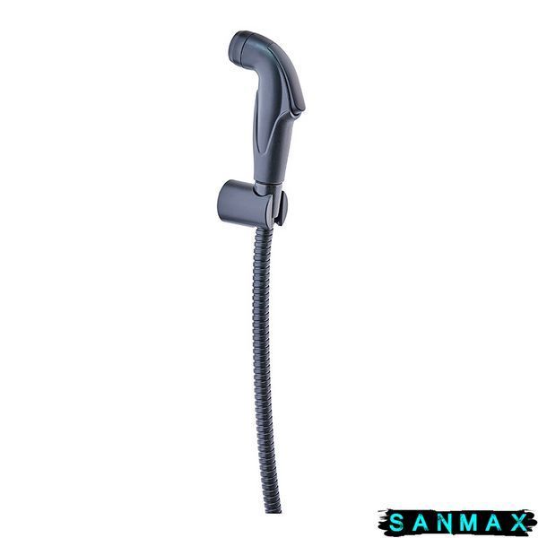 Гігієнічний набір (шланг+кронштейн+лійка) Zerix Bidet Set-008 Чорний Блістер (ZX4914) ZX4914 фото