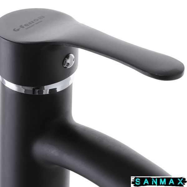 Змішувач для умивальника G-Ferro Laura-001 (без підводки) Чорний (GF1301) GF1301 фото