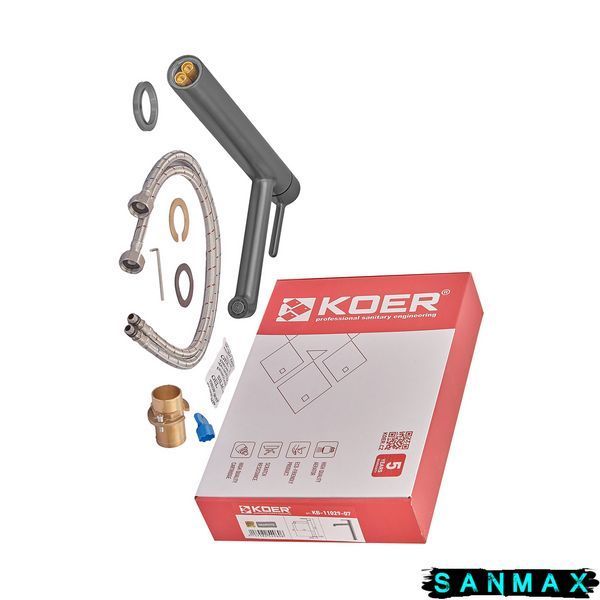 Змішувач для умивальника високий Koer KB-11029-07 Графіт (KR5496) KR5496 фото
