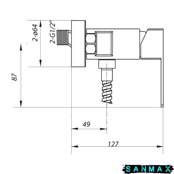 Змішувач для душа Zerix Lr72033 (LL1469) LL1469 фото