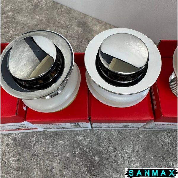 Донний клапан для умивальника з переливом Koer PW-09-01 Хром (KR5796) KR5796 фото