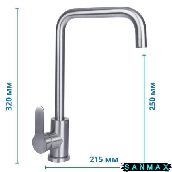Змішувач для кухні Mixxus Dax-011-G Нерж(MI5991) MI5991 фото