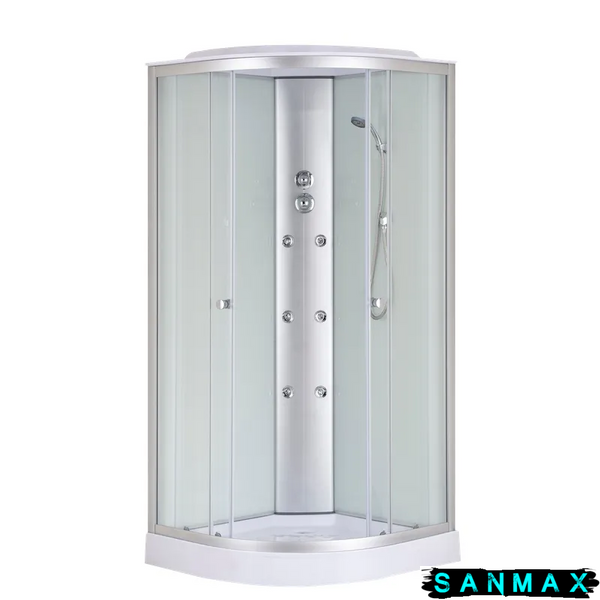 Бокс душовий з гідромасажем Mixxus Strong SBH02-90x90x215-FB Satin низький піддон (MI6890) MI6890 фото