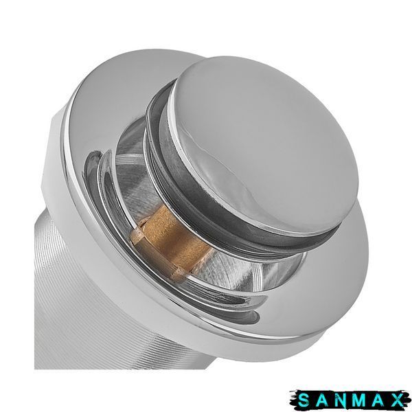 Донний клапан для умивальника з переливом Koer PW-09-01 Хром (KR5796) KR5796 фото