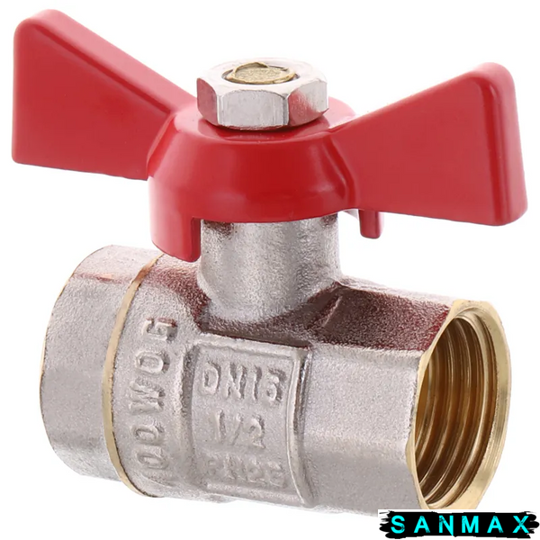 Кран кульовий 1/2 БГГ Вода Waterpro Чевоний метелик (WP0146) WP0146 фото