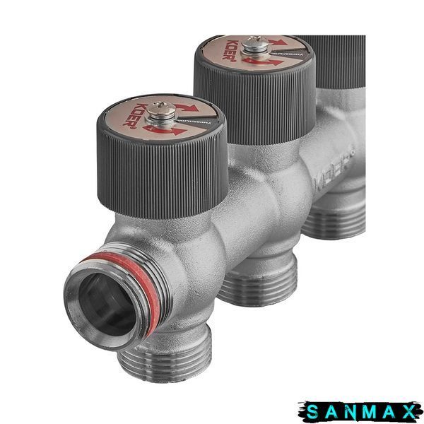 Колектор вентильний без фітингу Koer KR.1128-4 - 3/4"x3/4"x3/4"x4 Ways (KR5873) KR5873 фото