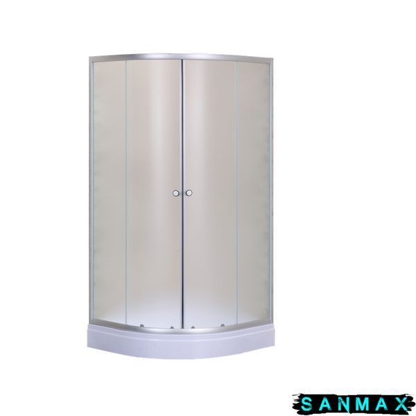 Душова кабіна з низьким піддоном Mixxus Plain SCT02-100x100x195-FB Сатин матове скло 4мм (MI6897) MI6897 фото
