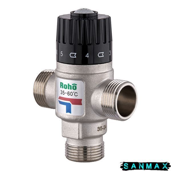 Клапан змішувальний термостатичний Roho R1207-100 - 1 ЗР (35-60*C) (RO1022) RO1022 фото