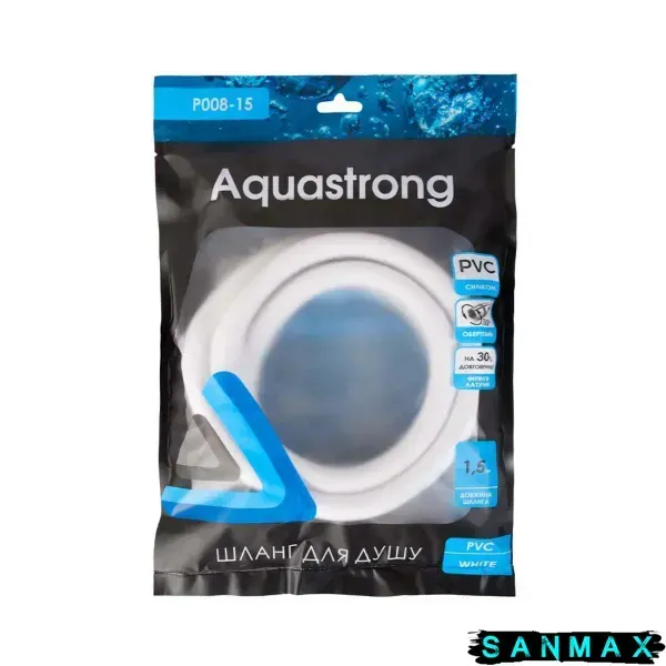 Шланг для душу Aquastrong Pvc Білий 1,5 м. (P008-15) P008-15 фото