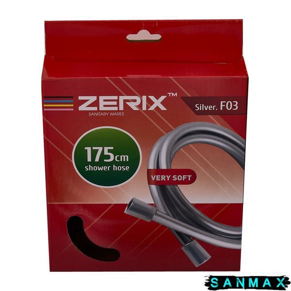Шланг для душу Zerix Silver.F03 силіконовий 175 см Срібний коробка (ZX5685) ZX5685 фото