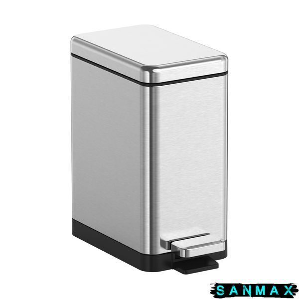 Відро для сміття з плавним закриттям прямокутне Koer TC-010210-02 10 л колір нержавійка (KR5597) KR5597 фото