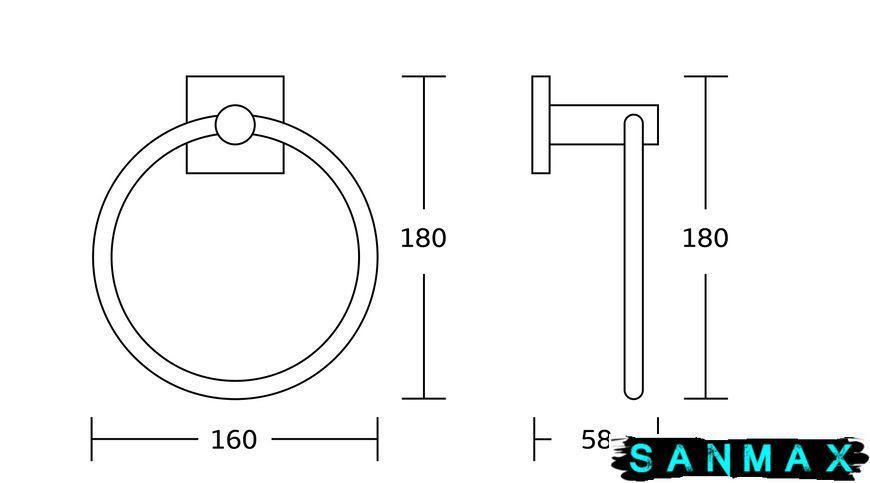 Рушникотримач кільцевий Vbi Saturn Хром Vbi-040303CH фото